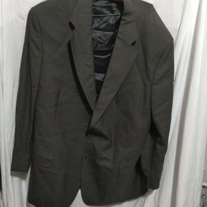 Lacrosse Men Grey 50R Suit Coat Blazer 2 Button 100 Percent Wool